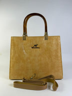 Kangaroo-Style Croco Tote with Acrylic Handle