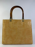 Kangaroo-Style Croco Tote with Acrylic Handle